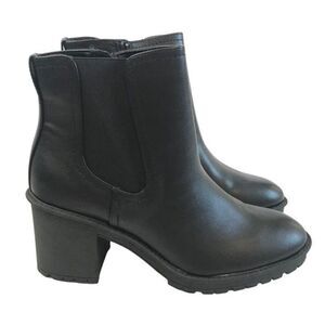 New! Faux Leather Chunky Block Heel Lug Sole Platform Veda Hiker Moto Boots